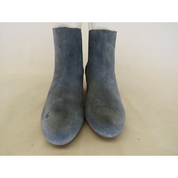 Lands End Blue Suede Wedge Fashion Ankle Boots Bootie Womens Size 9.5 B - Picture 5 of 12